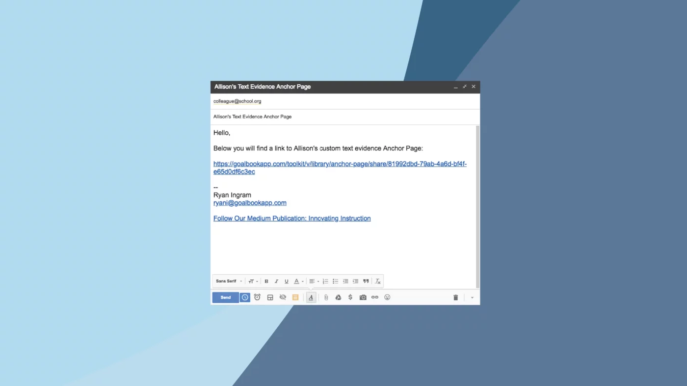 Share Saved Anchor Pages with Your Colleagues